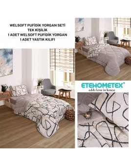 ETE HOMETEX TEK KİŞİLİK LÜX WELSOFT YORGAN EFEKT BEJ 155X215CM 8696474231964